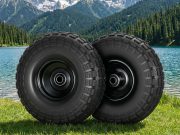 Gardeon 2pcs, 4.10/3.50-4 Tire And Wheel Flat Free, 26cm Solid Rubber Tires with 5/8 Axle Bore Hole And Double Sealed Be