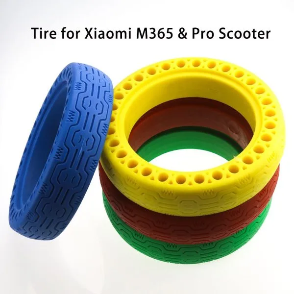 For Xiaomi electric scooter color solid tire multi-color honeycomb tire hollow air-free tire M365 explosion-proof solid
