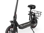 VALK Electric Scooter with Seat, Disc brakes, 12 Tyres, AU Compliant, for Adults, Teens, Commuter, Black